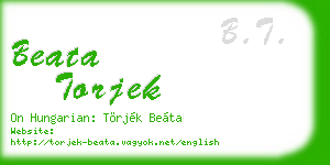 beata torjek business card